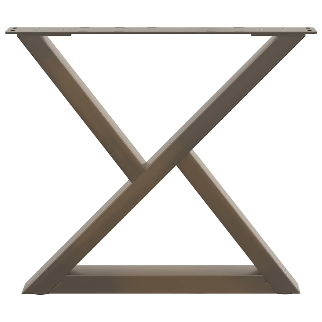 vidaXL Couchtischbeine 2 Stk. Naturstahl 50x(42-43,3) cm Stahl