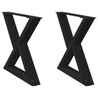 vidaXL Couchtischbeine 2 Stk. Schwarz 60x(42-43,3) cm Stahl