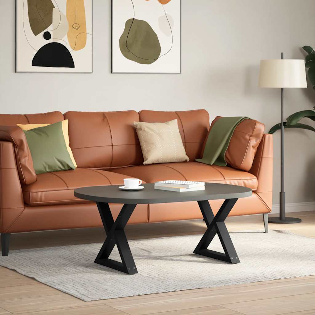 vidaXL Couchtischbeine 2 Stk. Schwarz 60x(42-43,3) cm Stahl