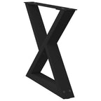 vidaXL Couchtischbeine 2 Stk. Schwarz 60x(42-43,3) cm Stahl