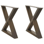 vidaXL Couchtischbeine 2 Stk. Naturstahl 60x(42-43,3) cm Stahl