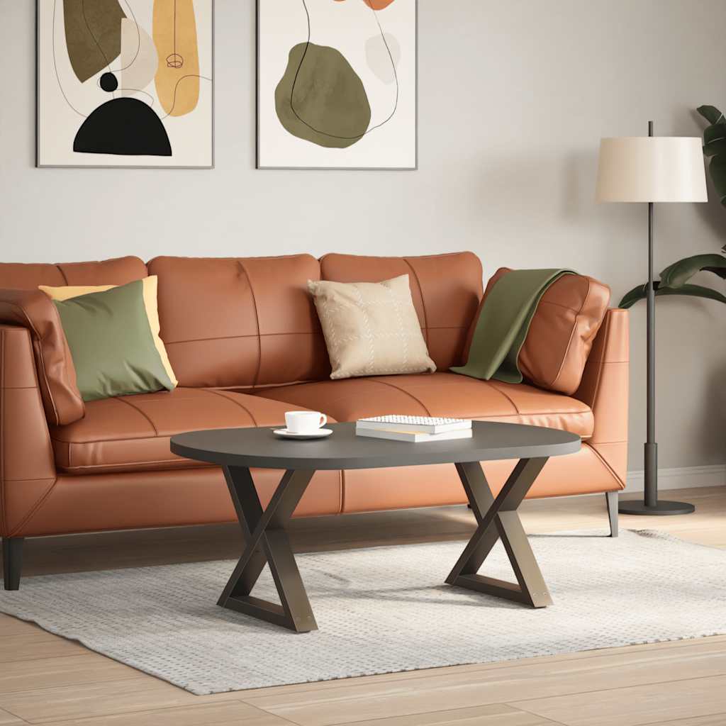 vidaXL Couchtischbeine 2 Stk. Naturstahl 60x(42-43,3) cm Stahl
