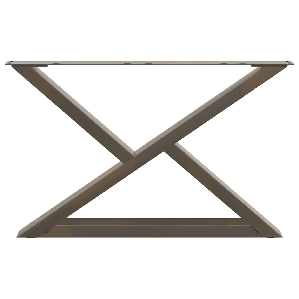 vidaXL Couchtischbeine 2 Stk. Naturstahl 70x(42-43,3) cm Stahl