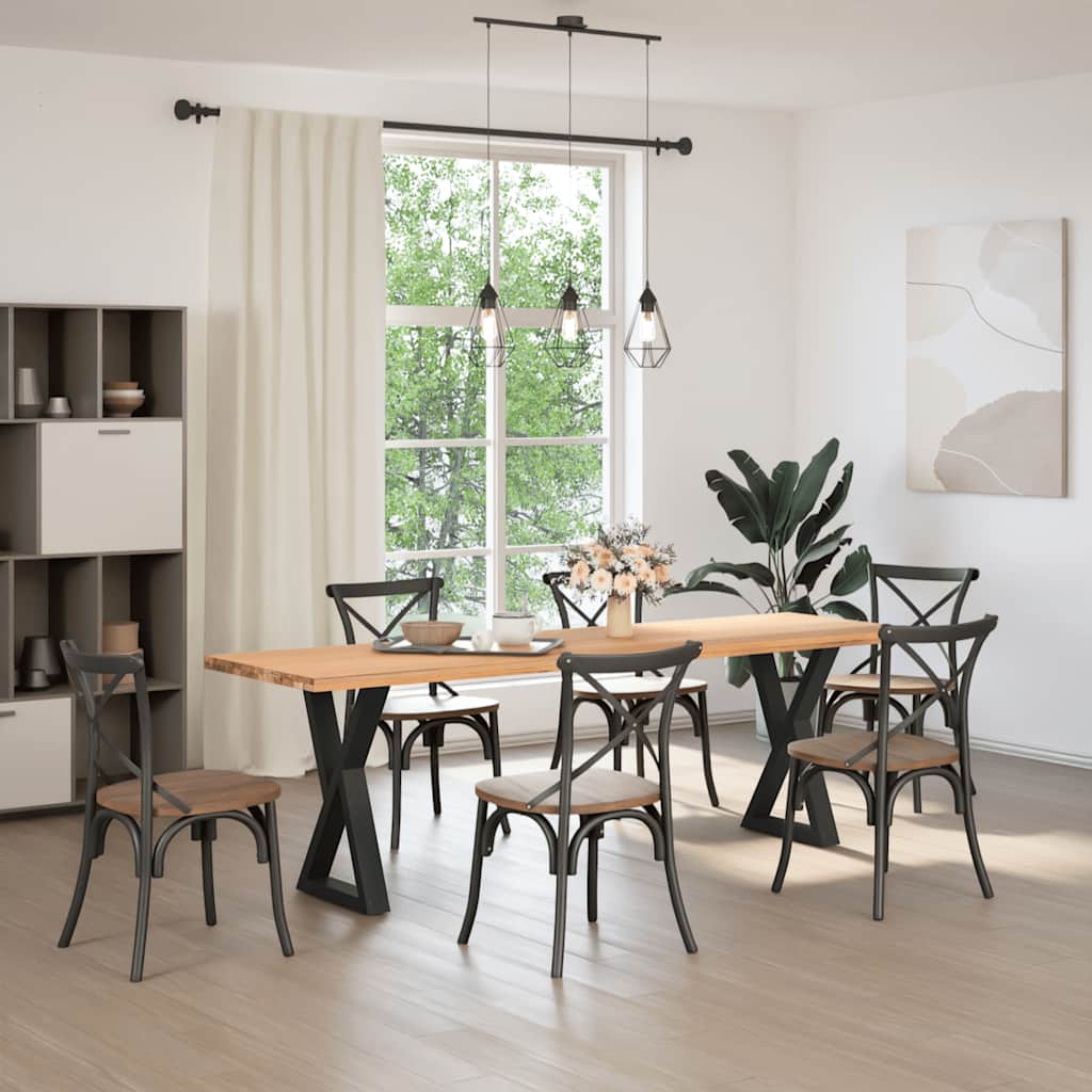 vidaXL Esstisch Beine 2 Stk. Schwarz 50x(72-73,3) cm Stahl