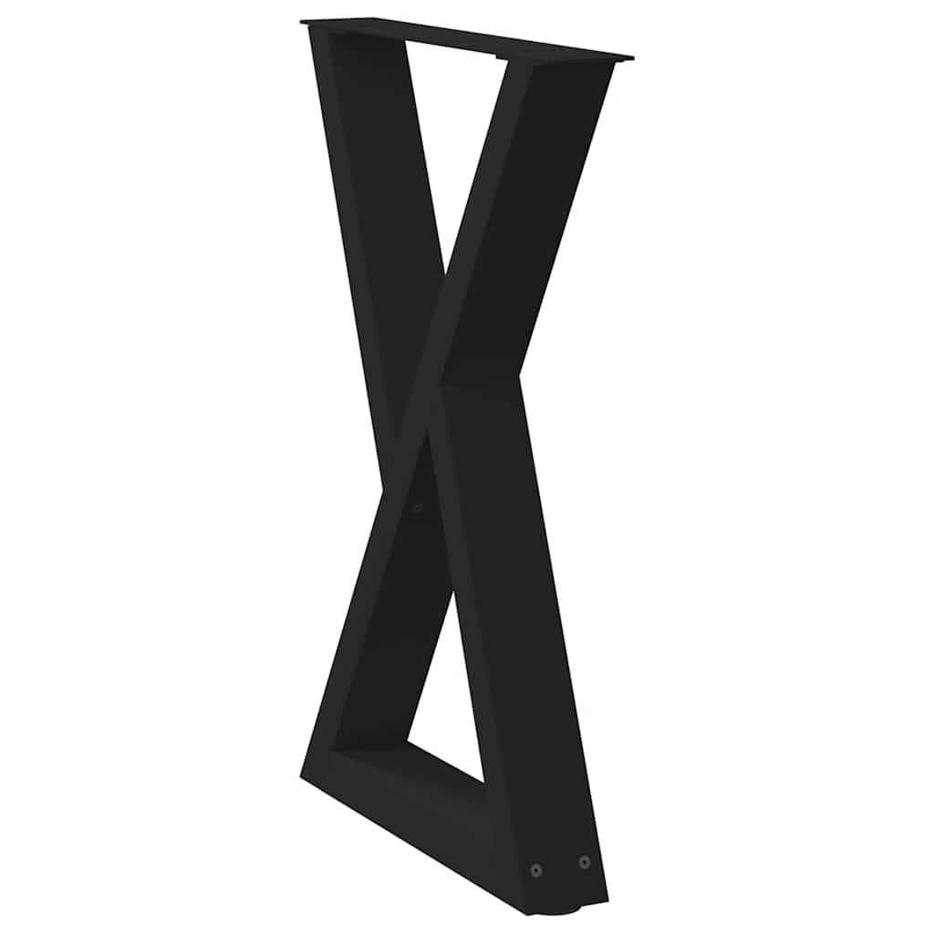 vidaXL Esstisch Beine 2 Stk. Schwarz 50x(72-73,3) cm Stahl