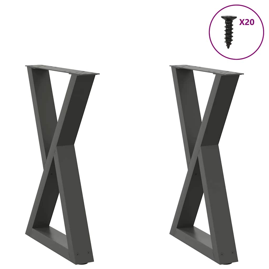 vidaXL Esstisch Beine 2 Stk. Schwarz 50x(72-73,3) cm Stahl