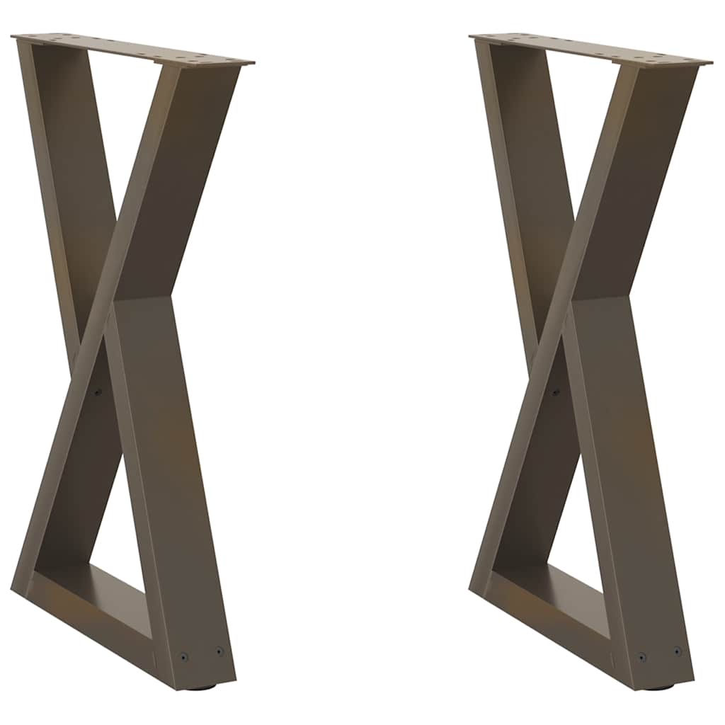 vidaXL Esstisch Beine 2 Stück Naturstahl 50x(72-73,3) cm Stahl