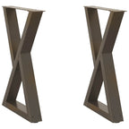 vidaXL Esstisch Beine 2 Stück Naturstahl 50x(72-73,3) cm Stahl