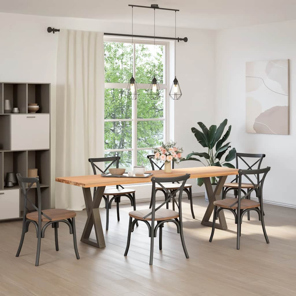 vidaXL Esstisch Beine 2 Stück Naturstahl 50x(72-73,3) cm Stahl