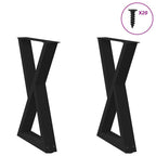 vidaXL Esstisch Beine 2 Stk. Schwarz 60x(72-73,3) cm Stahl