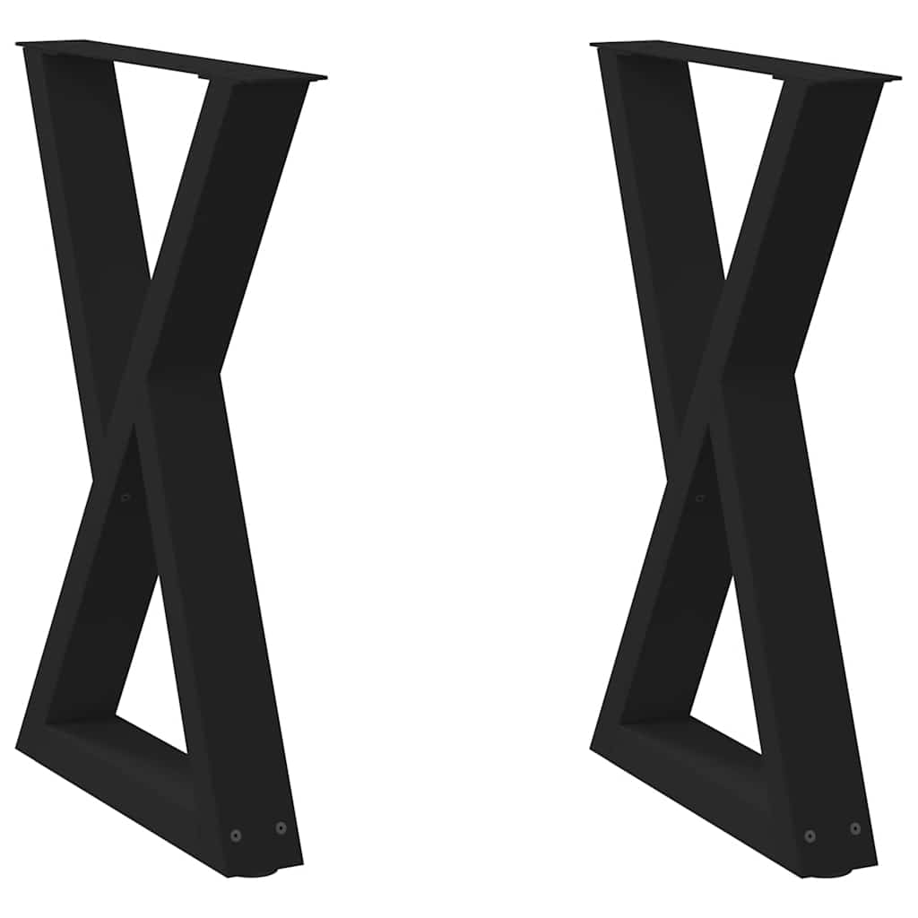 vidaXL Esstisch Beine 2 Stk. Schwarz 60x(72-73,3) cm Stahl