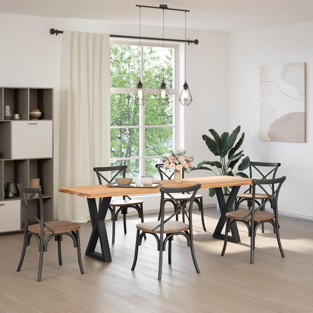 vidaXL Esstisch Beine 2 Stk. Schwarz 60x(72-73,3) cm Stahl