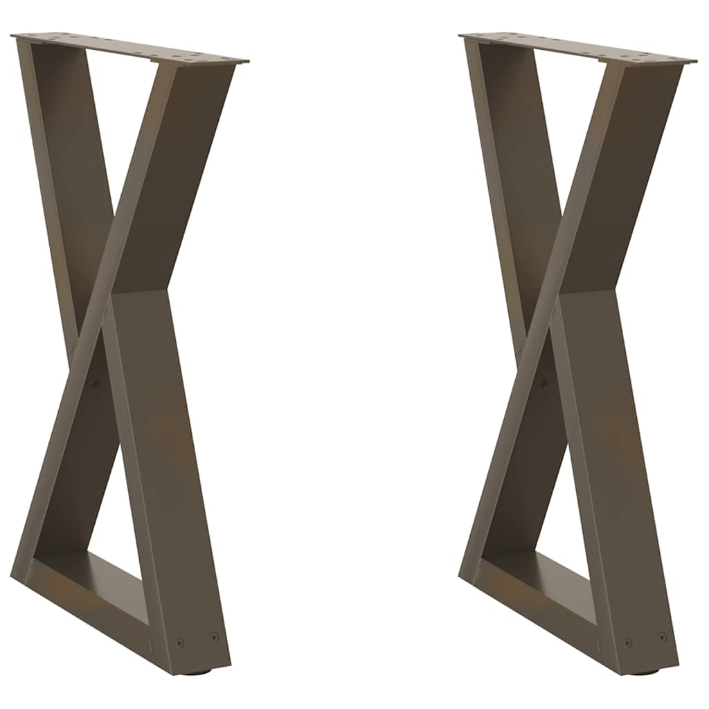 vidaXL Esstisch Beine 2 Stück Naturstahl 60x(72-73,3) cm Stahl