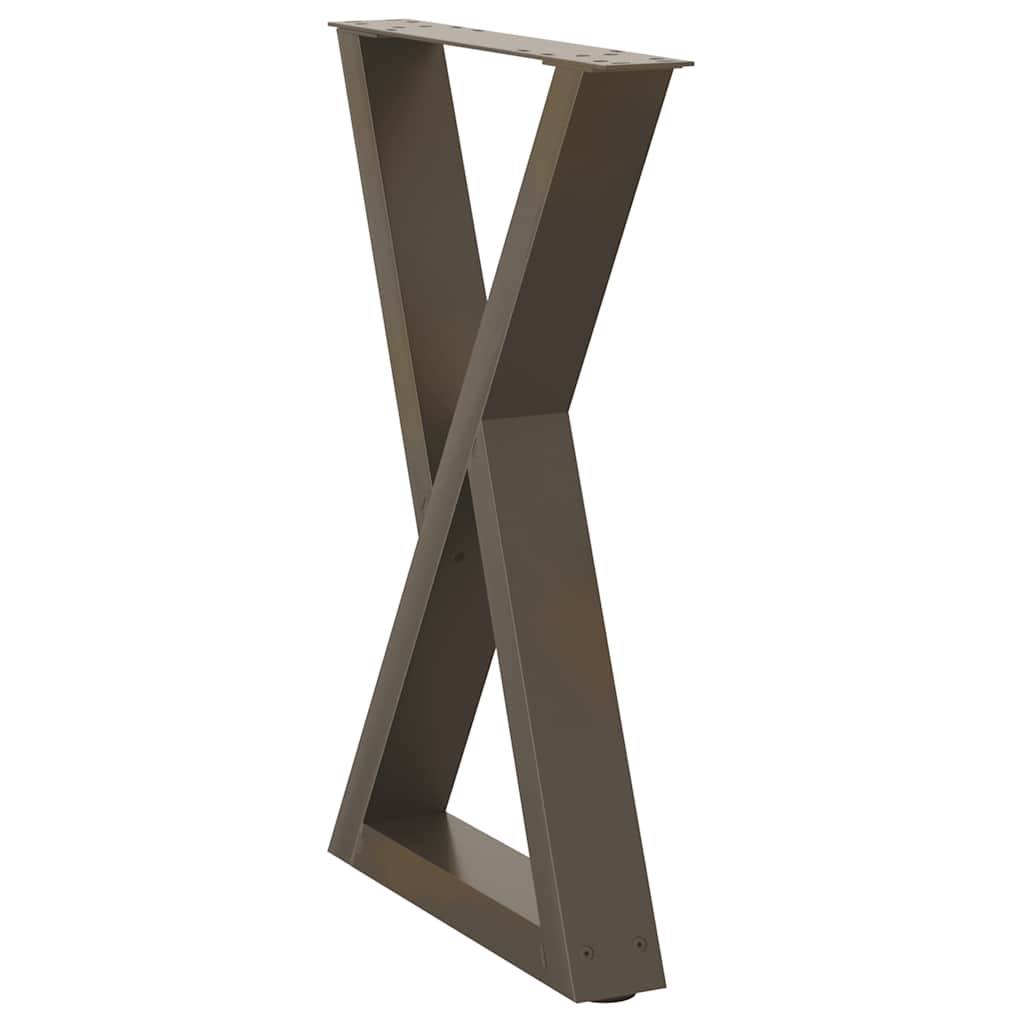vidaXL Esstisch Beine 2 Stück Naturstahl 60x(72-73,3) cm Stahl
