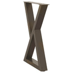 vidaXL Esstisch Beine 2 Stück Naturstahl 60x(72-73,3) cm Stahl