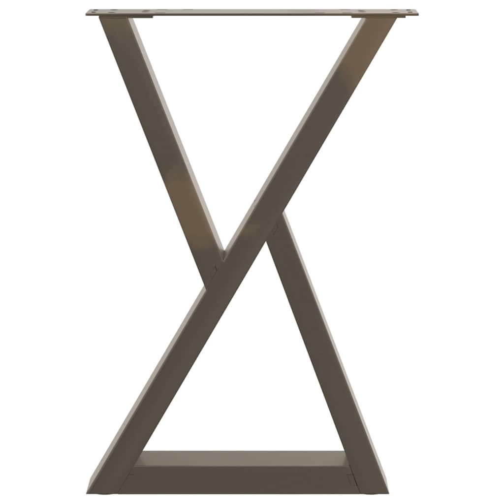 vidaXL Esstisch Beine 2 Stück Naturstahl 60x(72-73,3) cm Stahl