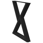 vidaXL Esstischbeine 2 Stück Schwarz 80x(72-73,3) cm Stahl