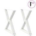 vidaXL Esstisch Beine 2 Stück Weiß 80x(72-73,3) cm Stahl