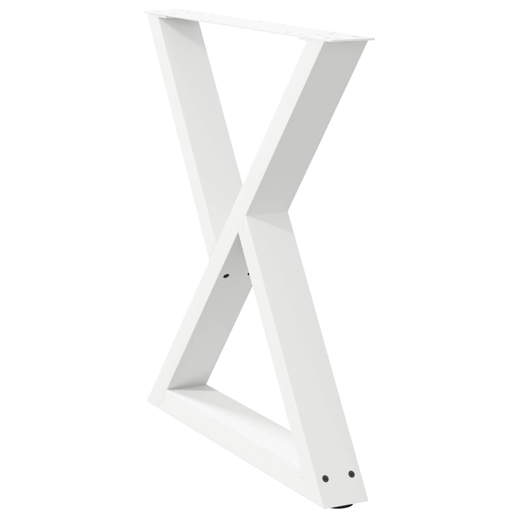 vidaXL Esstisch Beine 2 Stück Weiß 80x(72-73,3) cm Stahl