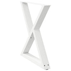 vidaXL Esstisch Beine 2 Stück Weiß 80x(72-73,3) cm Stahl