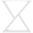 vidaXL Esstisch Beine 2 Stück Weiß 80x(72-73,3) cm Stahl