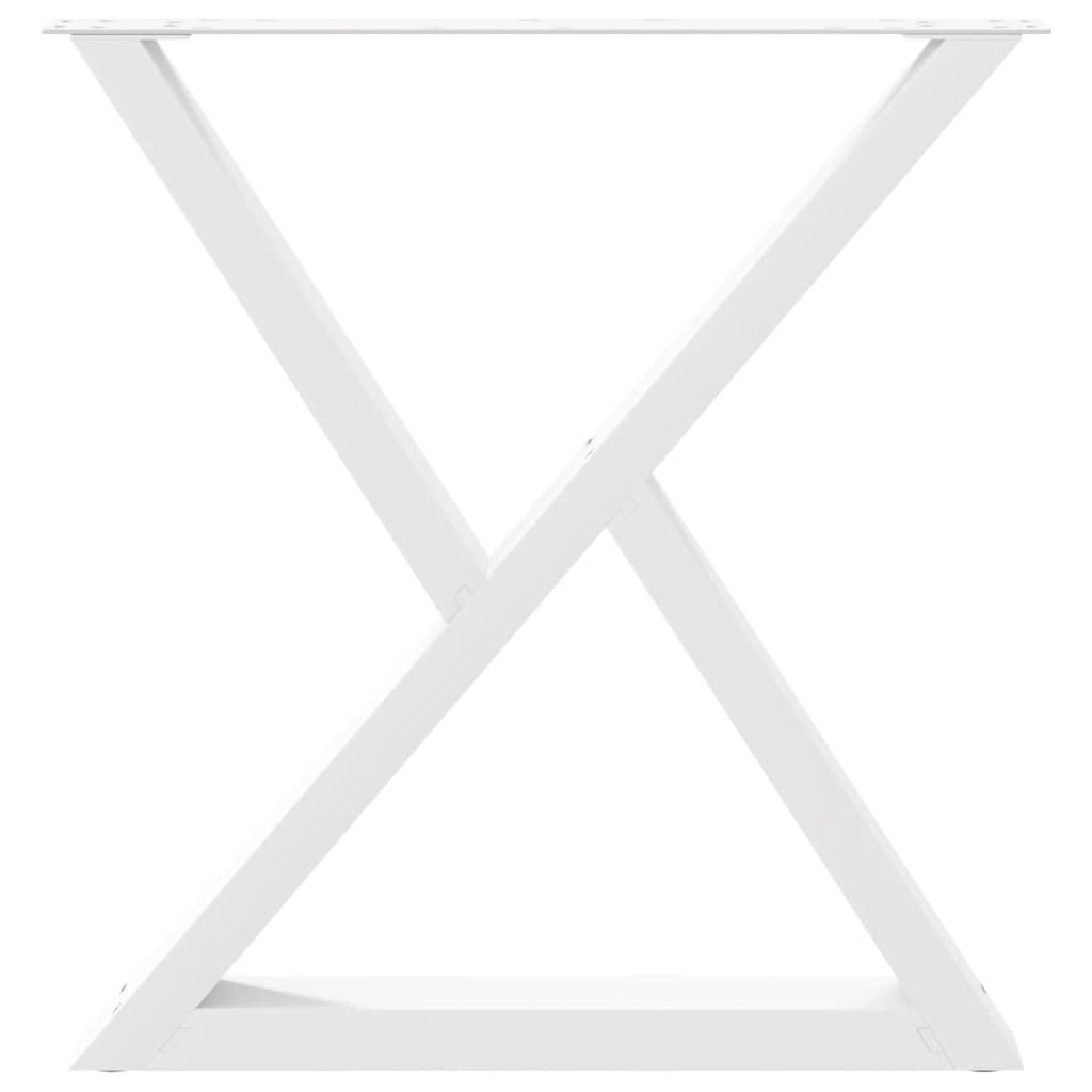 vidaXL Esstisch Beine 2 Stück Weiß 80x(72-73,3) cm Stahl