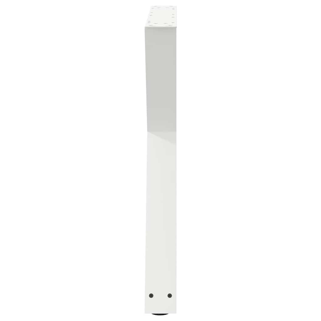 vidaXL Esstisch Beine 2 Stück Weiß 80x(72-73,3) cm Stahl