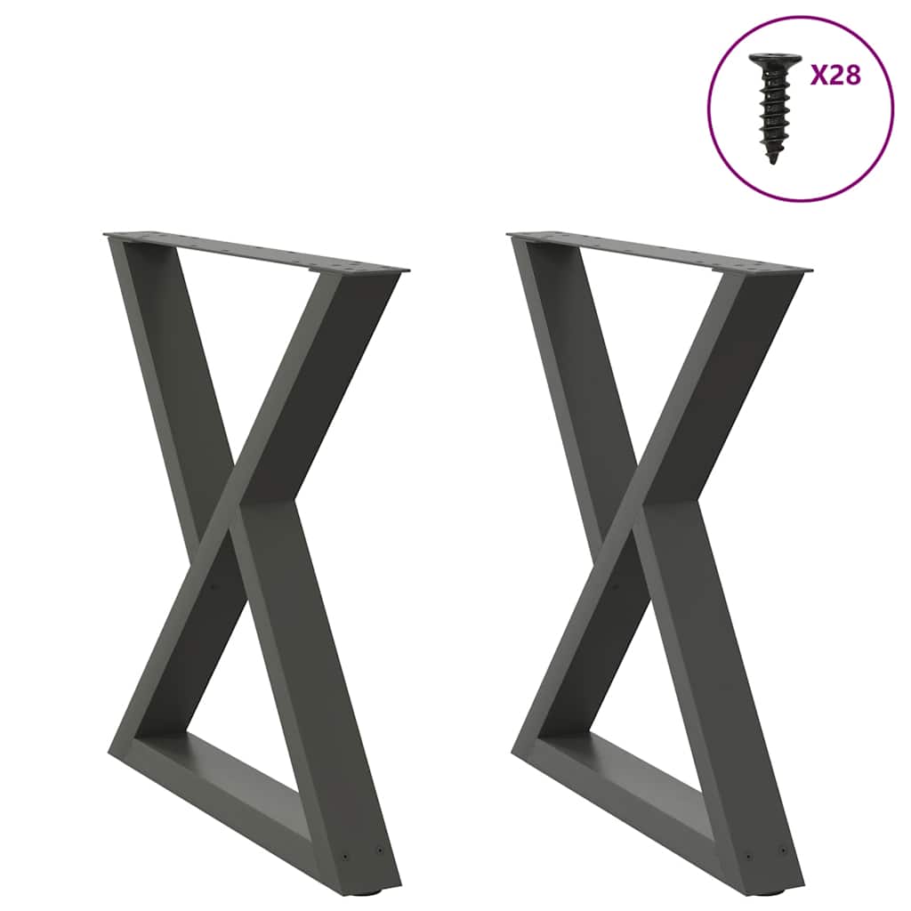 vidaXL Esstisch Beine 2 Stück Weiß 80x(72-73,3) cm Stahl