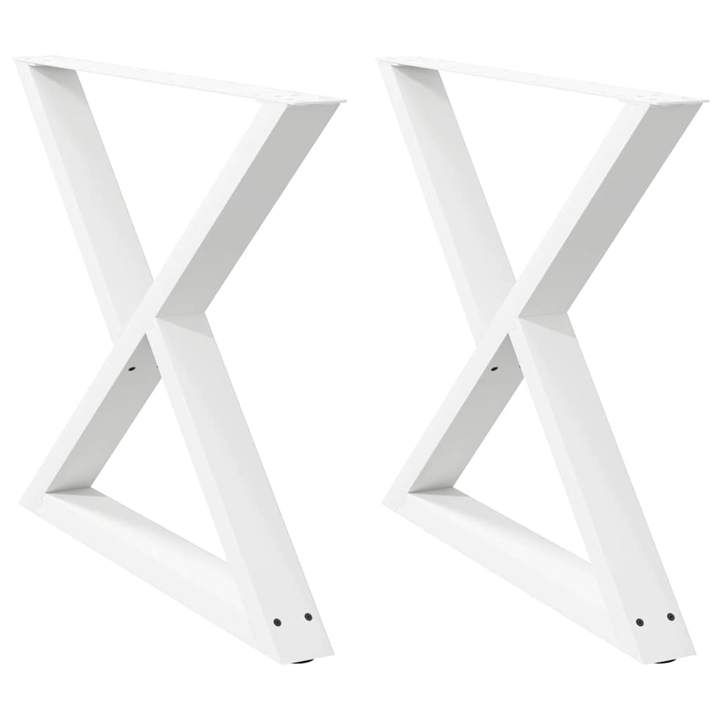 vidaXL Esstischbeine 2 Stück Weiß 90x(72-73,3) cm Stahl