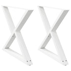 vidaXL Esstischbeine 2 Stück Weiß 90x(72-73,3) cm Stahl