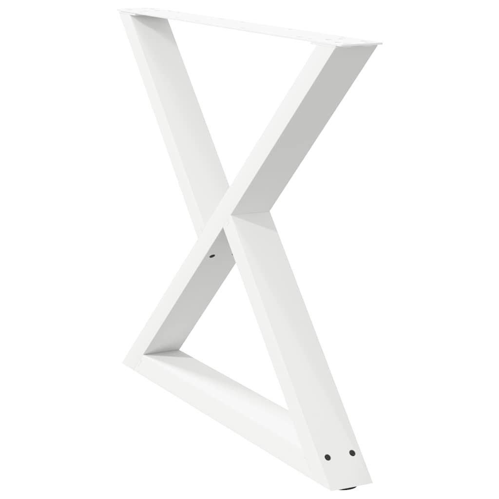 vidaXL Esstischbeine 2 Stück Weiß 90x(72-73,3) cm Stahl