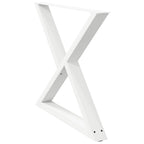 vidaXL Esstischbeine 2 Stück Weiß 90x(72-73,3) cm Stahl