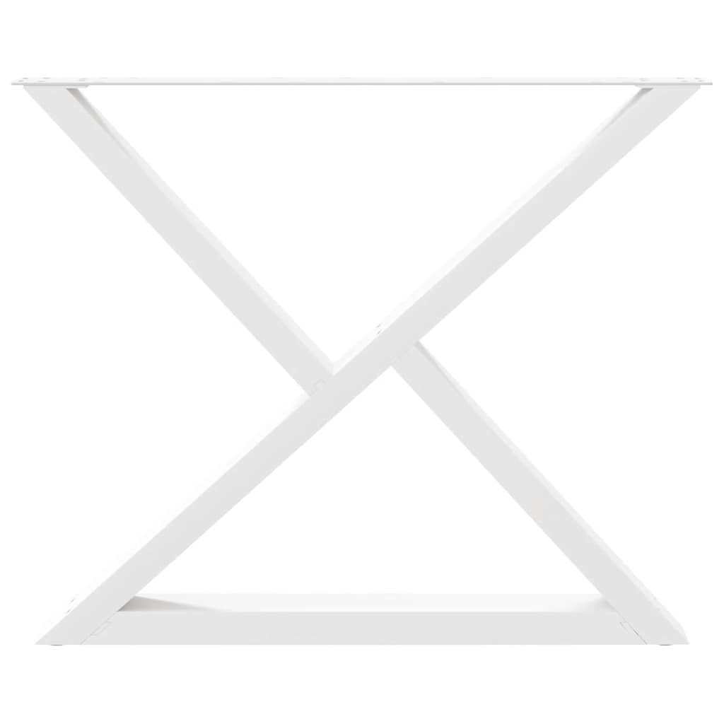 vidaXL Esstischbeine 2 Stück Weiß 90x(72-73,3) cm Stahl