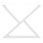 vidaXL Esstischbeine 2 Stück Weiß 90x(72-73,3) cm Stahl