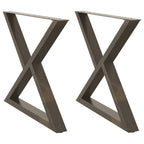 vidaXL Esstisch Beine 2 Stück Naturstahl 90x(72-73,3) cm Stahl