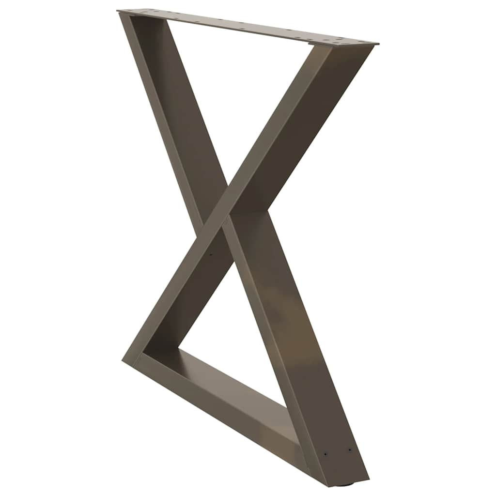 vidaXL Esstisch Beine 2 Stück Naturstahl 90x(72-73,3) cm Stahl