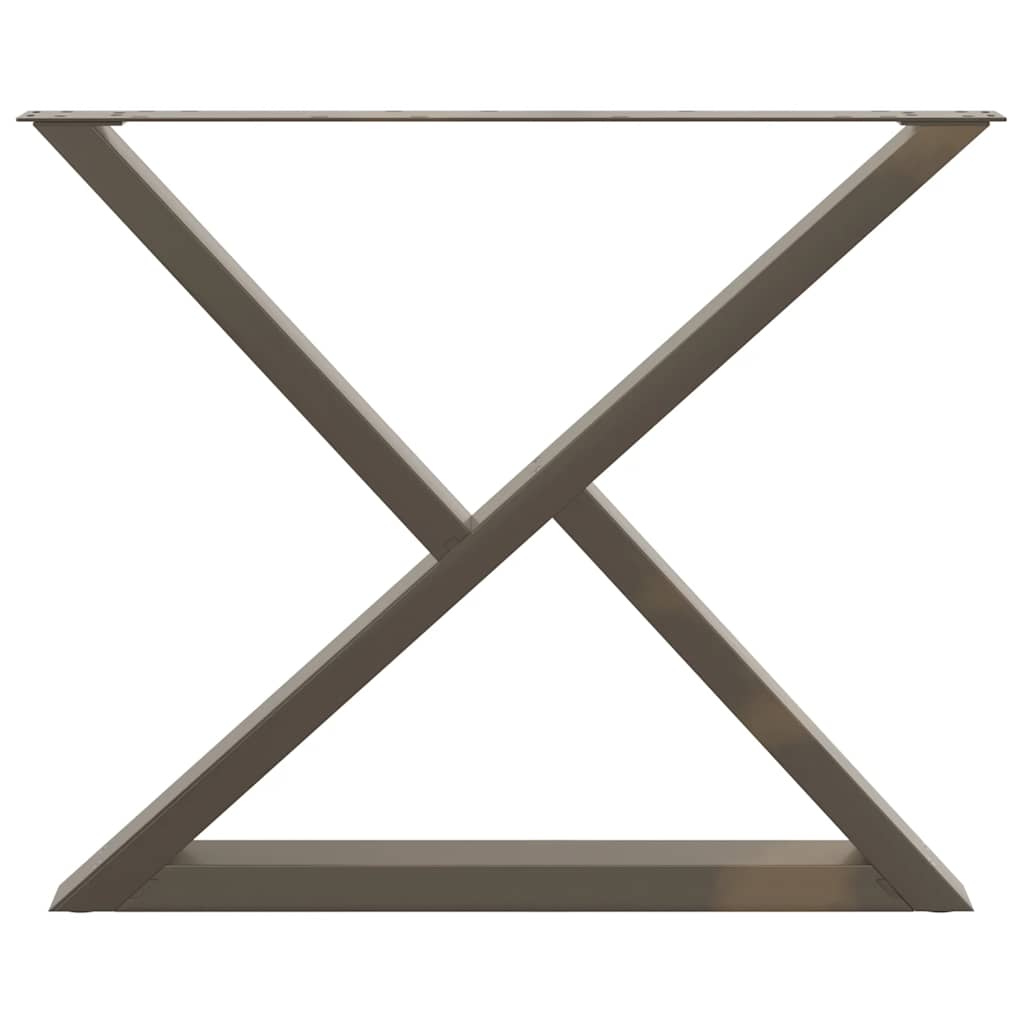 vidaXL Esstisch Beine 2 Stück Naturstahl 90x(72-73,3) cm Stahl
