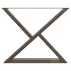 vidaXL Esstisch Beine 2 Stück Naturstahl 90x(72-73,3) cm Stahl