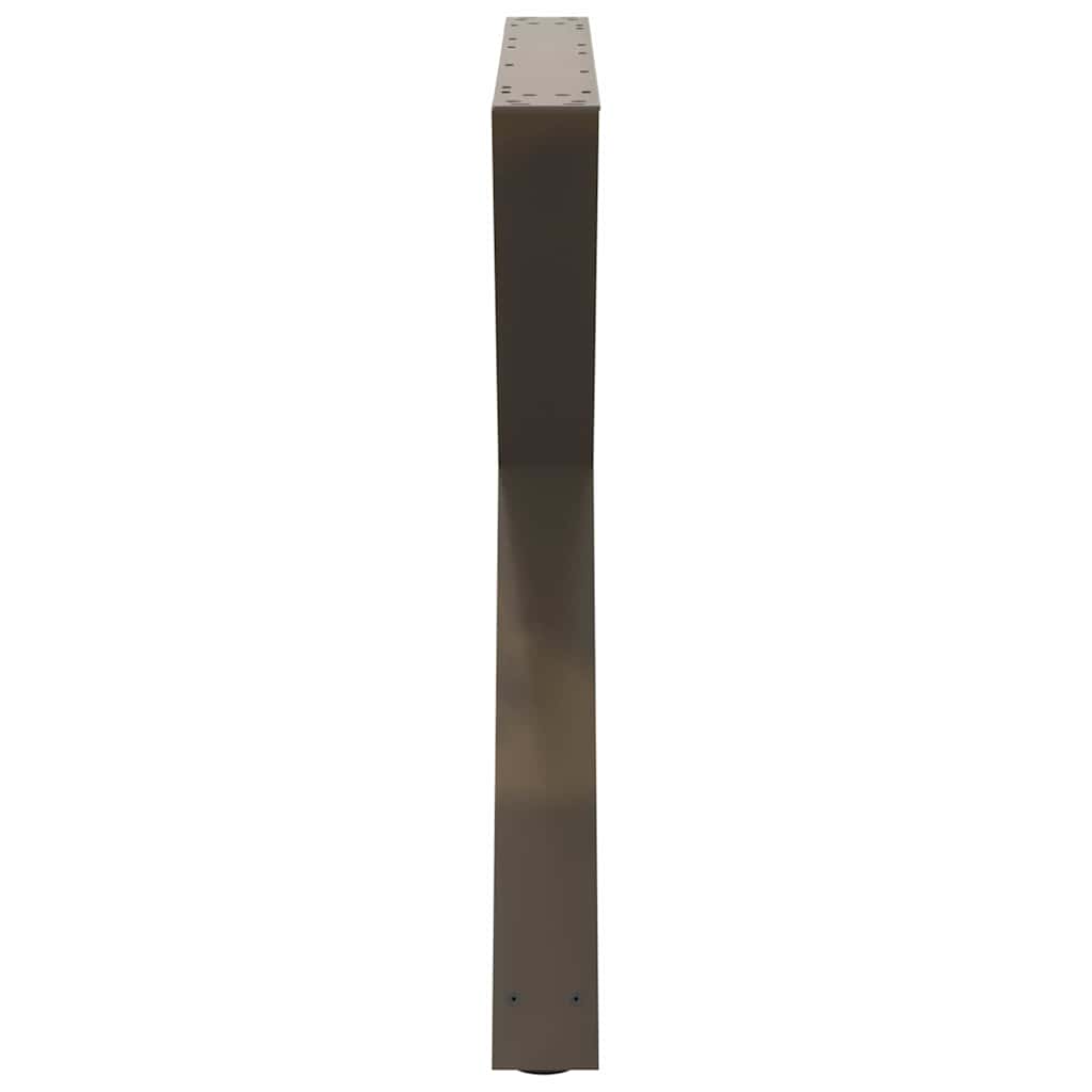 vidaXL Esstisch Beine 2 Stück Naturstahl 90x(72-73,3) cm Stahl