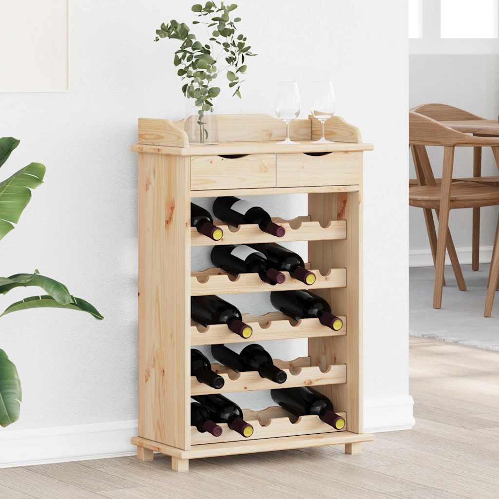 vidaXL Weinregal Natur 58 x 28 x 90 cm Massives Kiefernholz