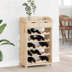 vidaXL Weinregal Natur 58 x 28 x 90 cm Massives Kiefernholz