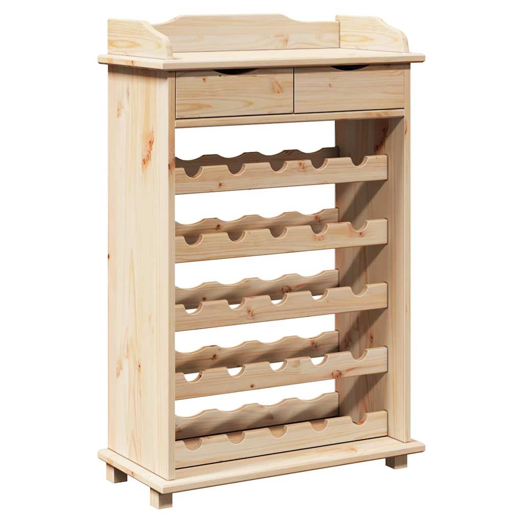 vidaXL Weinregal Natur 58 x 28 x 90 cm Massives Kiefernholz
