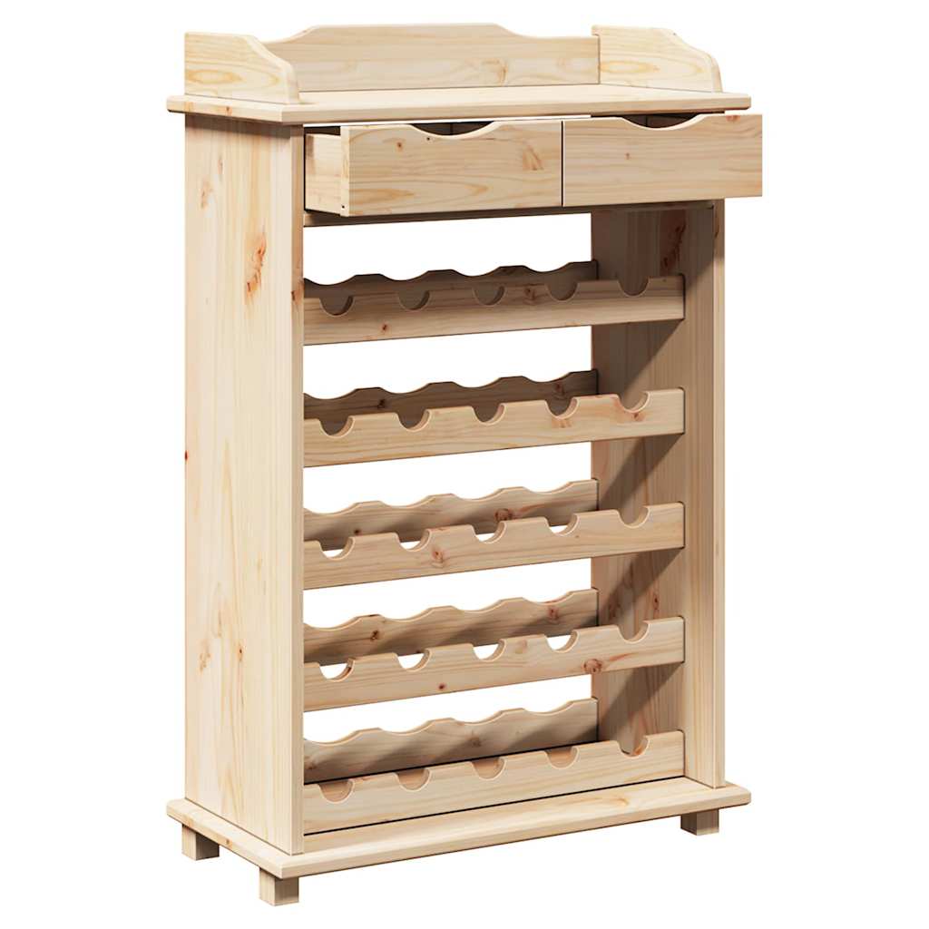 vidaXL Weinregal Natur 58 x 28 x 90 cm Massives Kiefernholz