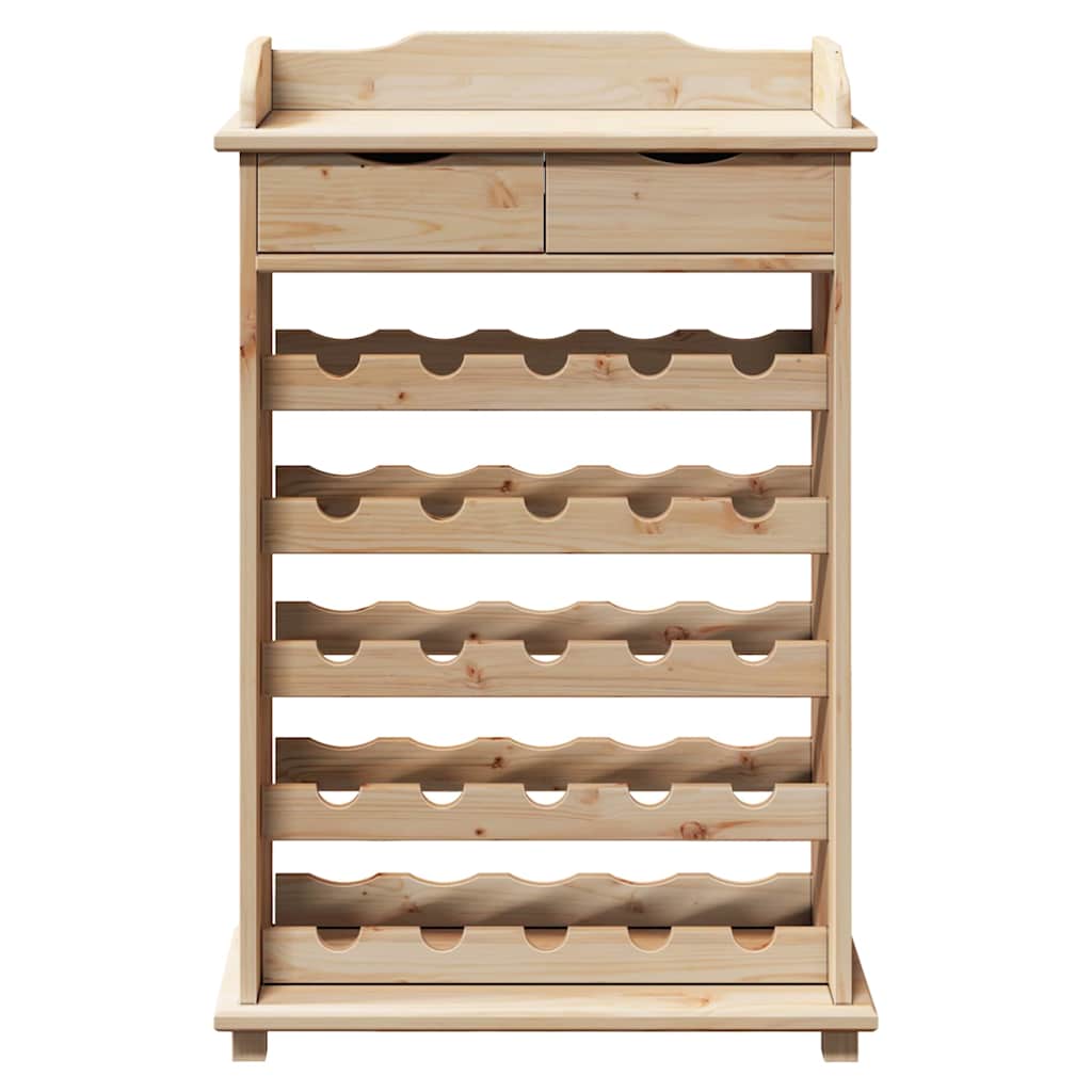 vidaXL Weinregal Natur 58 x 28 x 90 cm Massives Kiefernholz