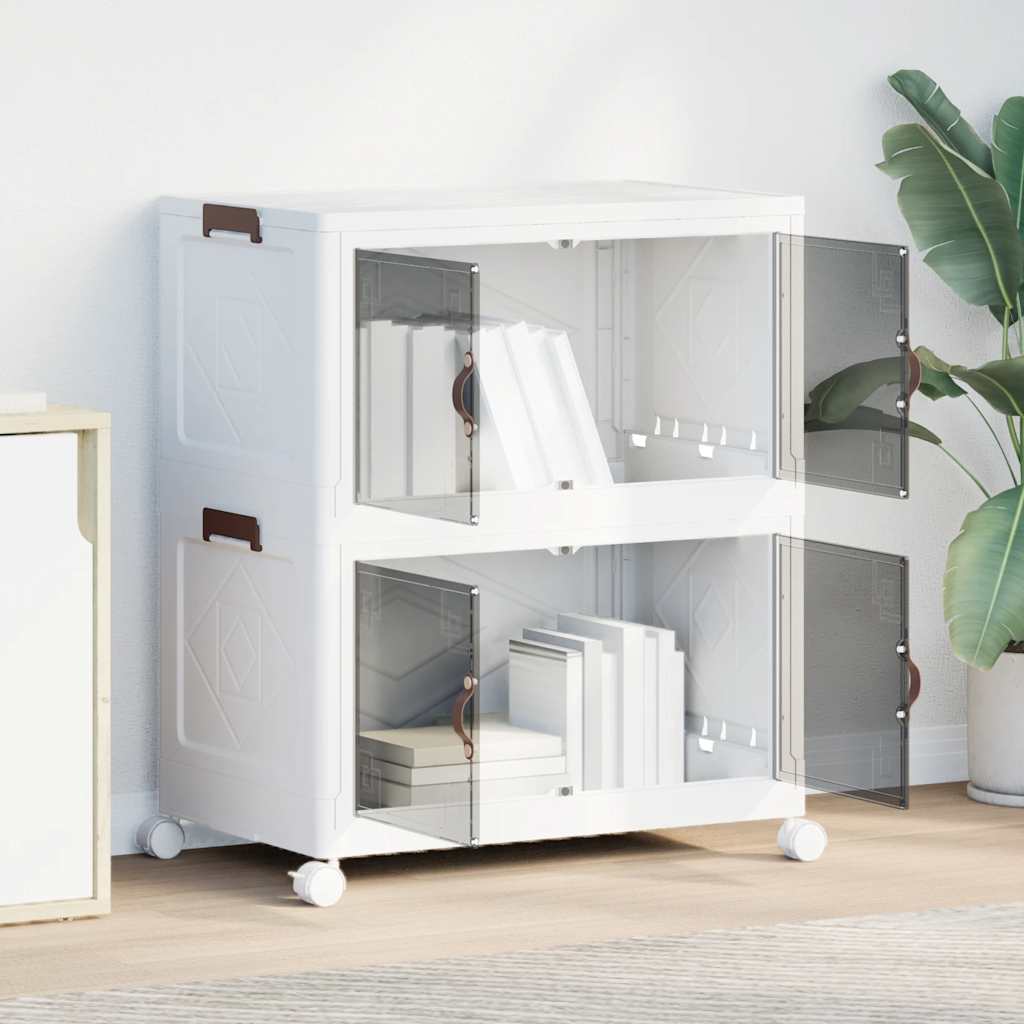 vidaXL Aufbewahrungsbox mit Rädern Stapelbar 2-stöckig 75 L 64x40x76cm