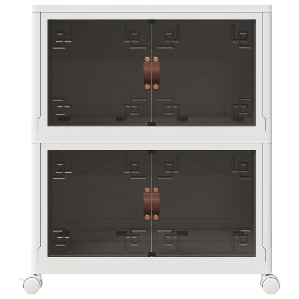 vidaXL Aufbewahrungsbox mit Rädern Stapelbar 2-stöckig 75 L 64x40x76cm