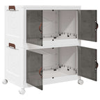 vidaXL Aufbewahrungsbox mit Rädern Stapelbar 2-stöckig 75 L 64x40x76cm