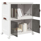 vidaXL Aufbewahrungsbox mit Rädern Stapelbar 2-stöckig 75 L 64x40x76cm