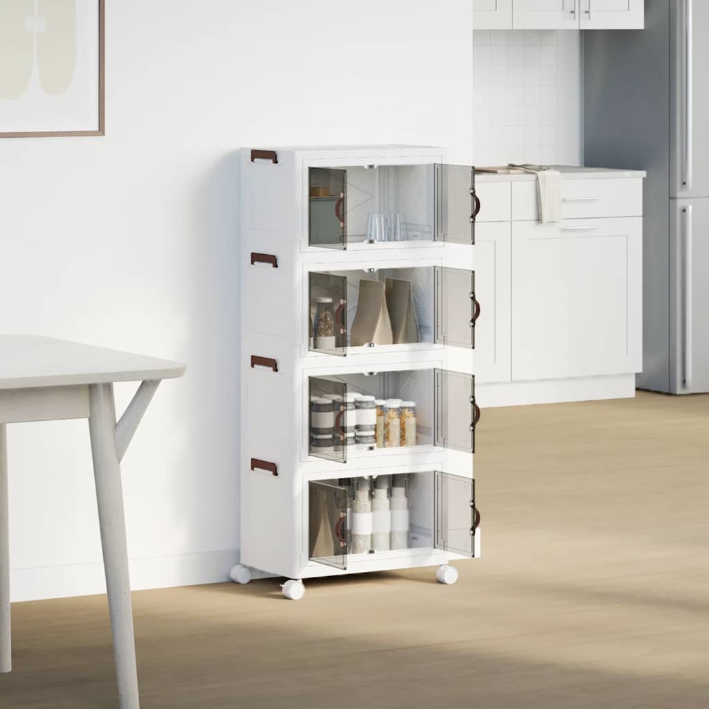 vidaXL Aufbewahrungsbox mit Rädern Stapelbar 4-stöckig 28 L