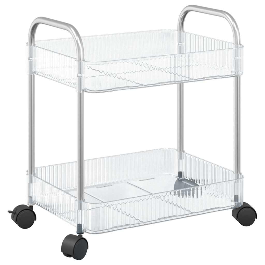 vidaXL Aufbewahrungswagen 2 Etagen Transparent 37x28x43,5 cm Acryl